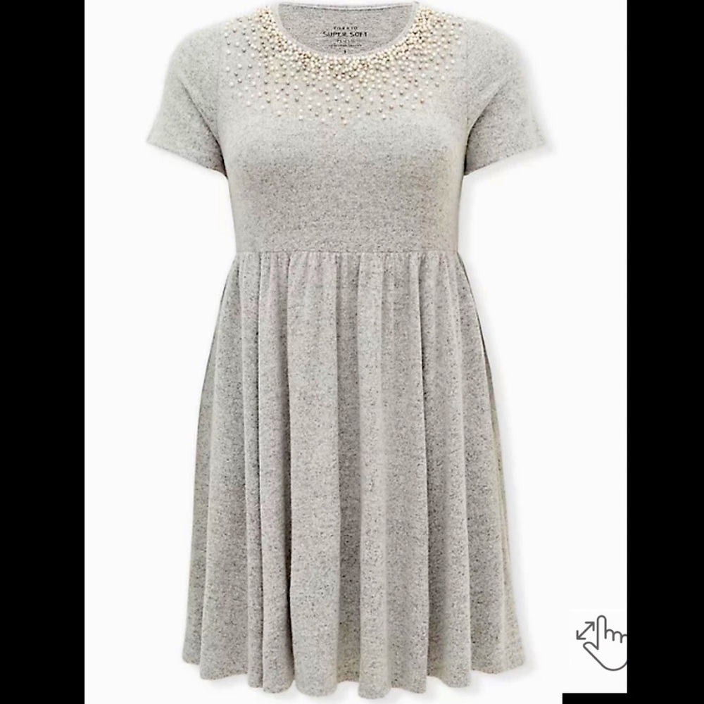 NWOT Torrid Super Soft Gray Marl Pearl Dress